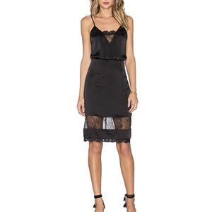 Lovers + Friends Lacey Slip Black Dress